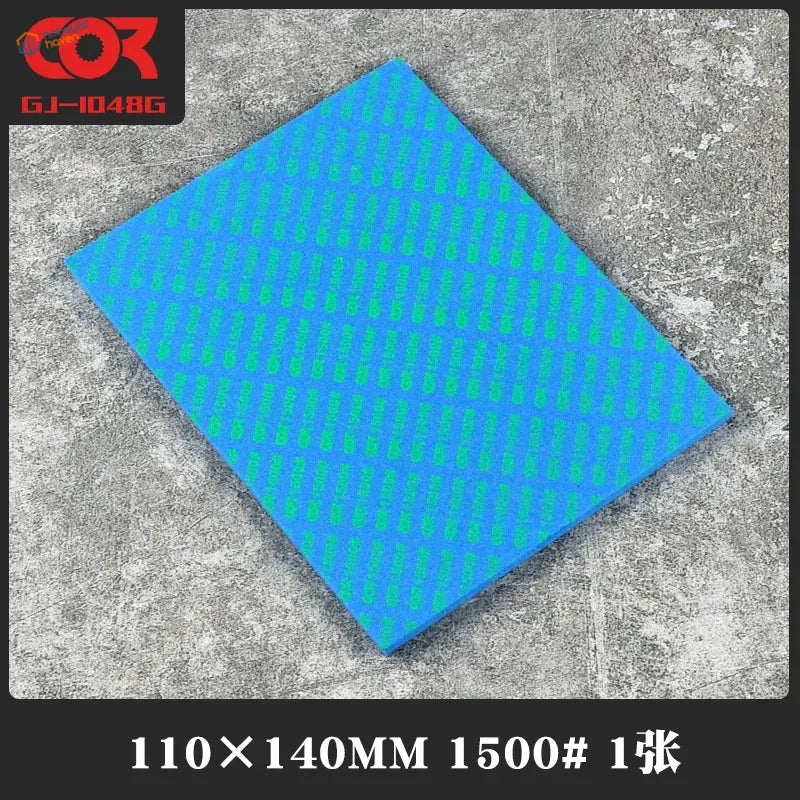 Blue 1500# sanding sponge with green diamond texture for #320~5000 hobby mio