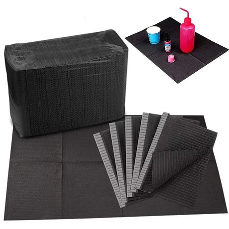 Black textured disposable clean pads with gray adhesive strip for precision hobby tools
