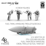 Gray 3d-printed crew figures from galaxy 1/48 f/a-18 deck handling crew set with fuel tank accessory