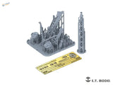 Gray plastic 1/16 German WWII MG34 machinegun model kit with tower and sheet