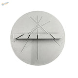 Silver 3D-printed precision hobby cutting aid clock with geometric texture