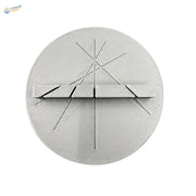 Silver 3D-printed precision hobby cutting aid clock with geometric texture