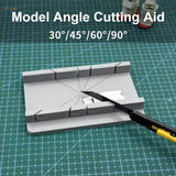 Gray 3D-printed multi-angle cutting jig with 30 45 60 90 degree guides