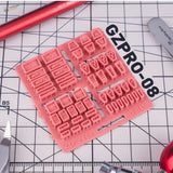Pink 3D-printed details keyboard key stamp set for scale modeling tools
