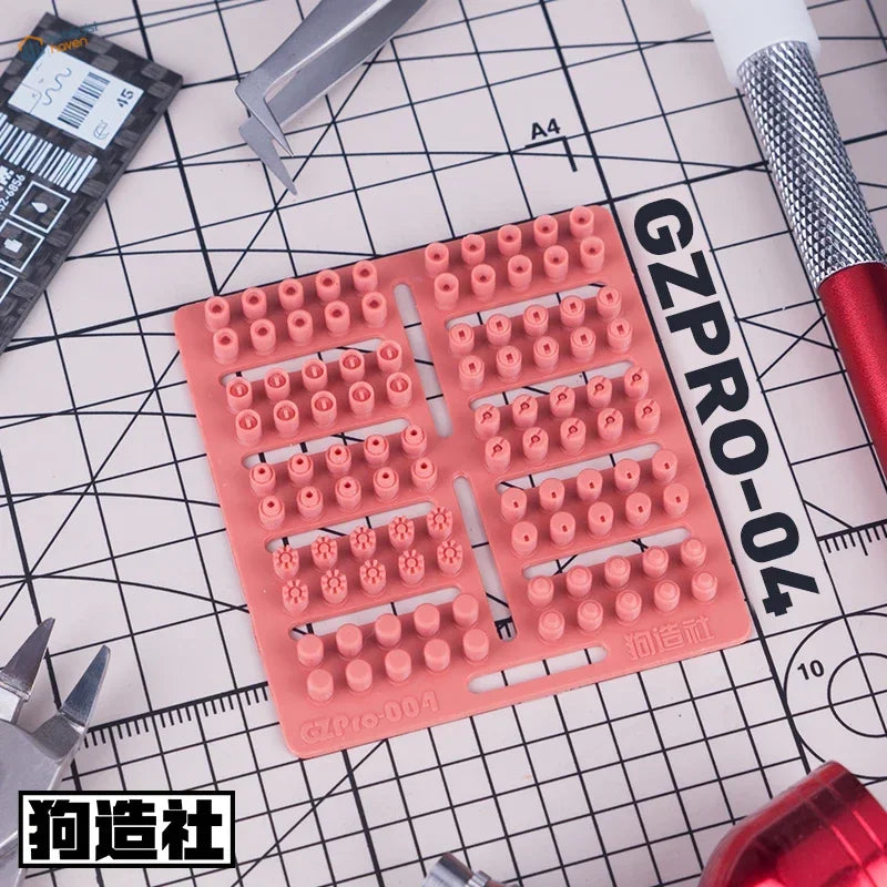 Pink gzpro-04 3D-printed scale modeling tool with paw prints