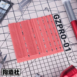 Pink Gzpro-01 cutting mat with 3D-printed details for scale modeling tools