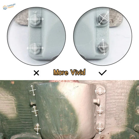 Gray metal 3D-printed rivets hinge with bolts for scale models