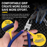 Blue-handled steel stedi large-single-blade sprue cutter with purple accents and anti-slip coating for model building tools