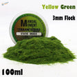 3mm yellow green static grass in clear container labeled Manual Moment Terrain Series