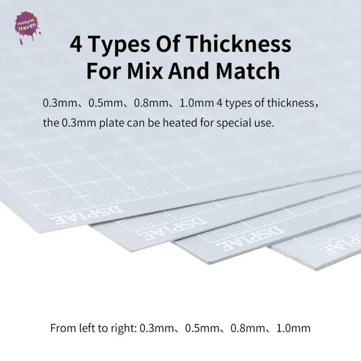 3pcs 0.3~1mm Thick Graduated Plastic Board - All 4 sets (Pay 3 Get 4)