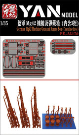 1/35 scale 3D-printed German MG42 machine gun model kit with ammo boxes for scale modeling