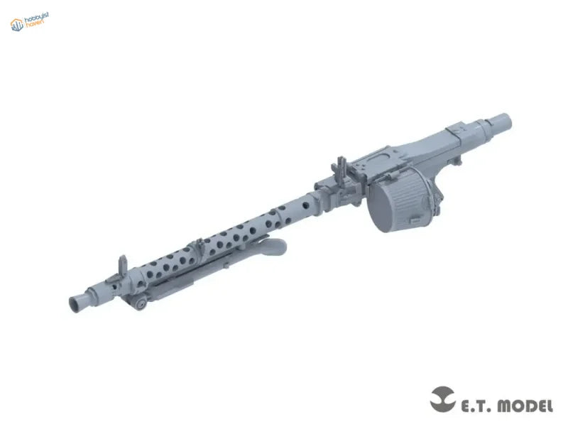 Gray 1/35 3D-printed German MG34 machine gun model with perforated barrel