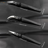 3pcs anti-static reverse tweezers for delicate parts and scale modeling