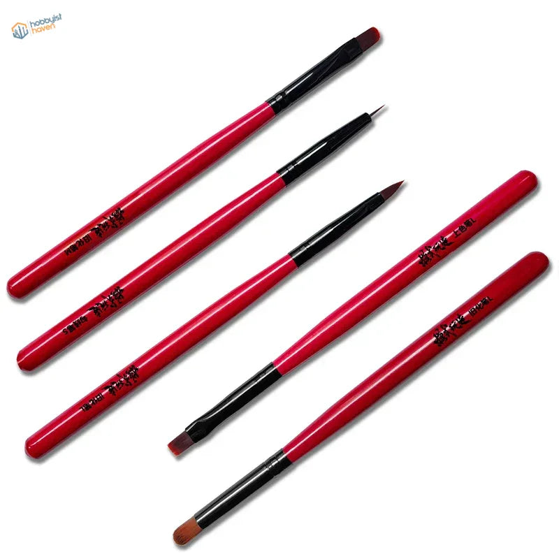 3pcs brush sets with five red black nail art tips for scale modeling Gundam
