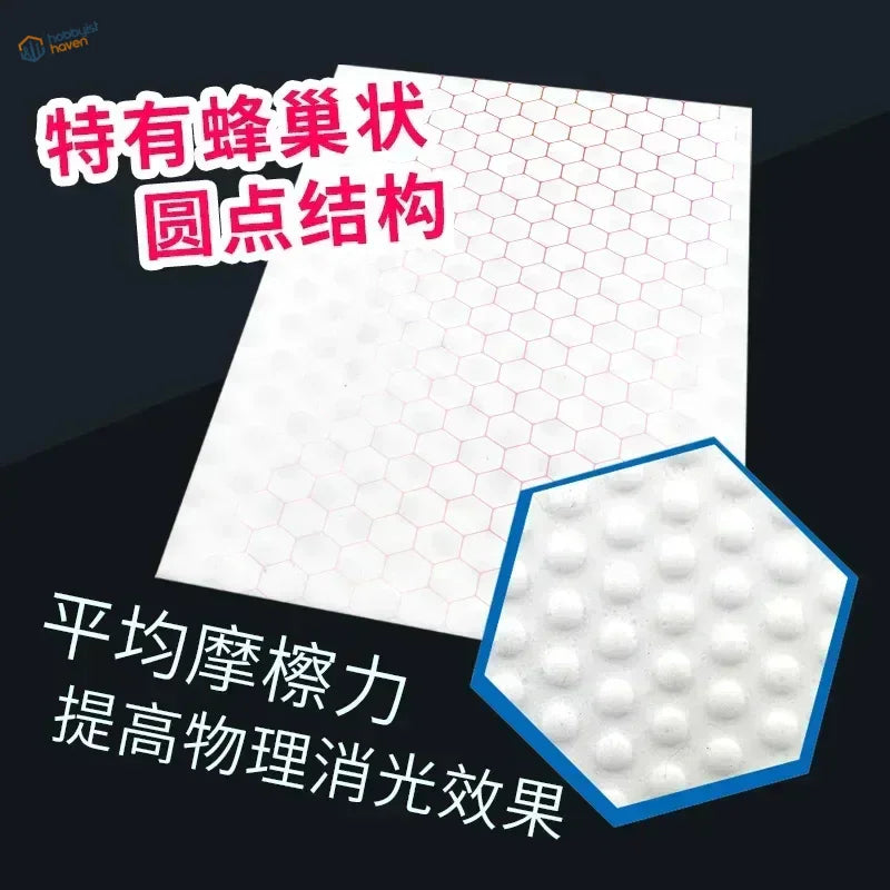 3pcs deglossing pads with white hexagonal dot pattern and raised bumps