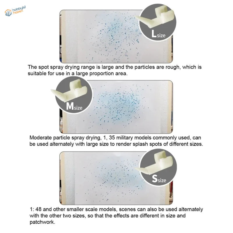 3pcs splashes airbrush accessory with white L M S spray nozzles for scale modeling