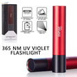 Red black 365nm UV violet light torch 3W ultraviolet flashlight sleek metallic finish