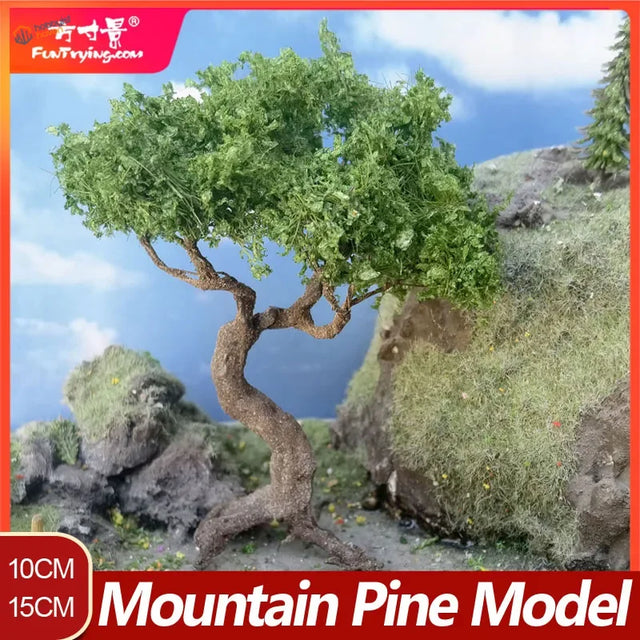 4-15cm scale mountain pine tree with twisted trunk for dioramas