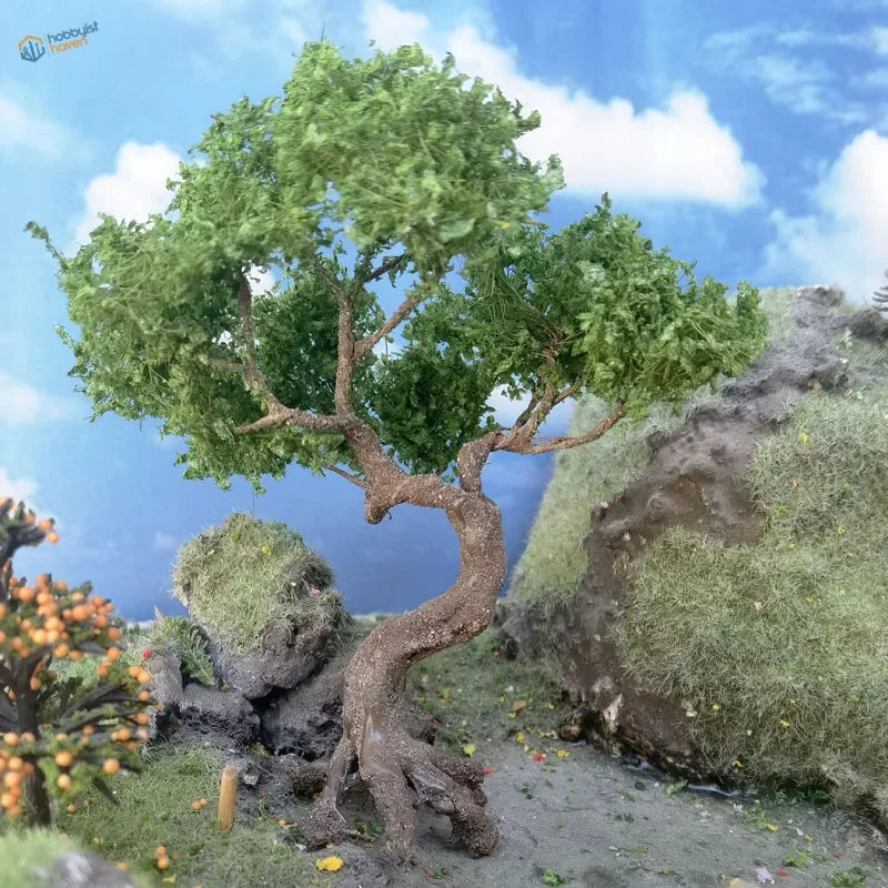 4-15cm scale mountain pine tree in rocky grassy diorama