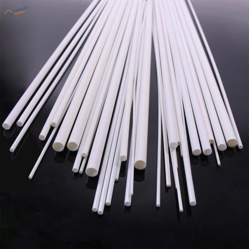 40pcs 2-10mm ABS round tubes in fan pattern for scale modeling