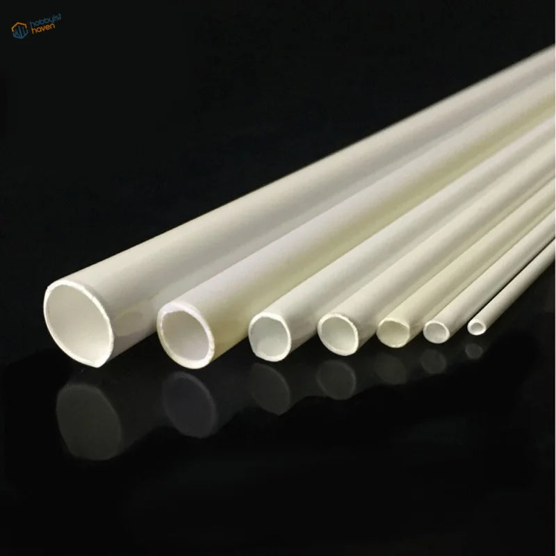 Set of 40pcs 2-10mm white translucent ABS round tubes for scale modeling