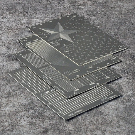 Cormake precision cutting templates with geometric patterns for scale modeling tools