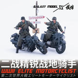 1/35 3D-printed WWII elite German motorcyclist figure with black gray motorcycle model