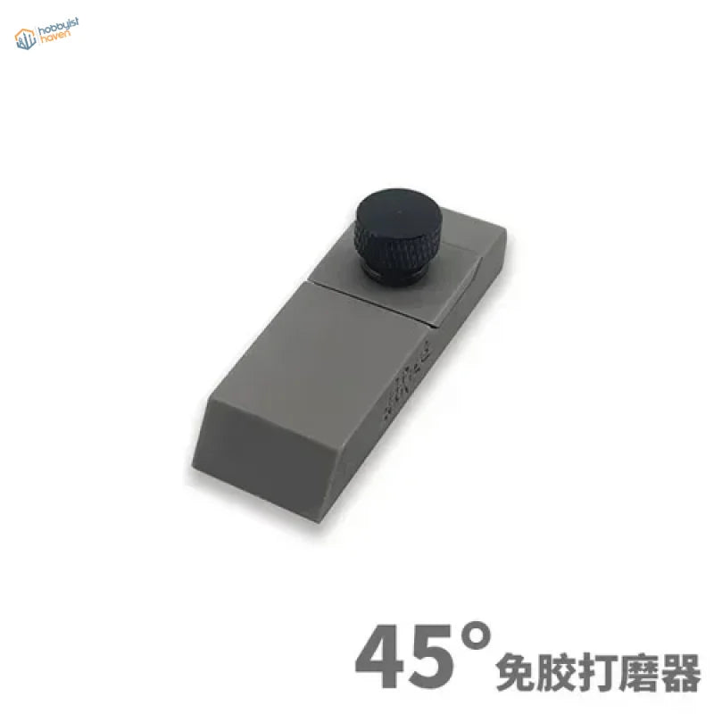 Gray metal hand plane with black knob for 45/60/90° sandpaper holder
