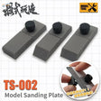 Gray TS-002 sanding plates with knurled knobs on 45/60/90 sandpaper holder