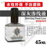 45ml metallic panel liners dark grey in bottle with shield label