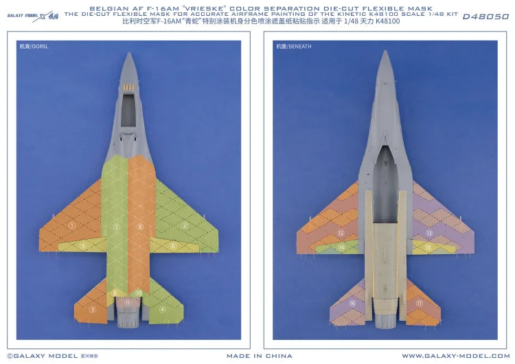 Galaxy Model die-cut masks for Belgian F-16 scale modeling tools
