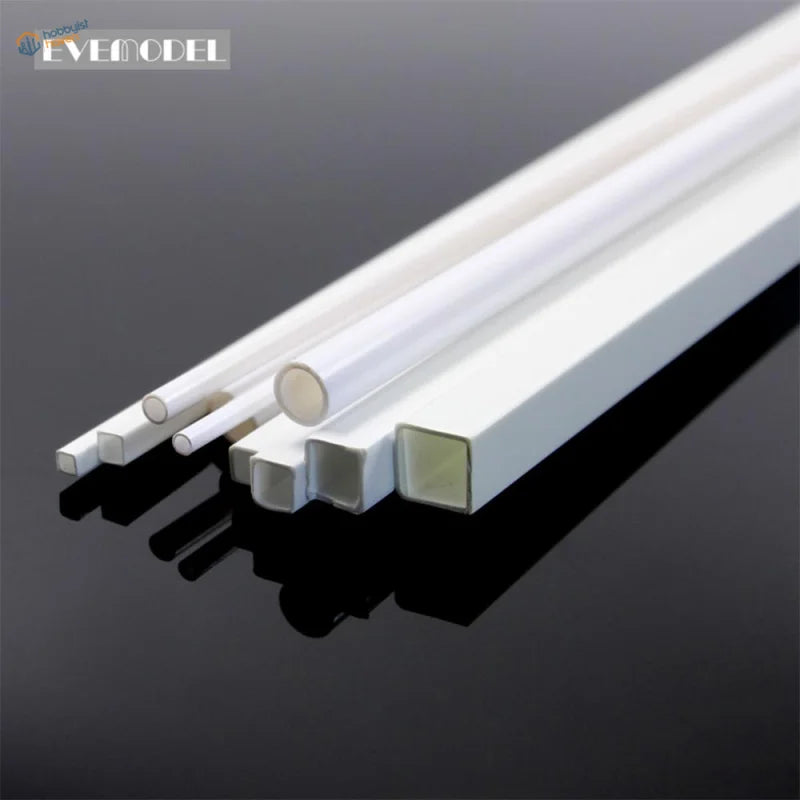 48pcs styrene round and square rods for scale modeling, white plastic profiles
