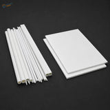 48pcs styrene round and square rods in white plastic varying in diameter for scale modeling projects