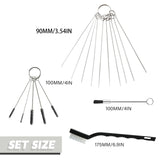 Professional airbrush cleaning kit with stainless steel brushes