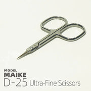 MAIKE D25 long tip precision scissors with polished steel handles and a needle-fine point