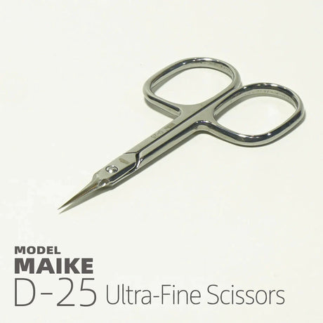 MAIKE D25 long tip precision scissors with polished steel handles and a needle-fine point