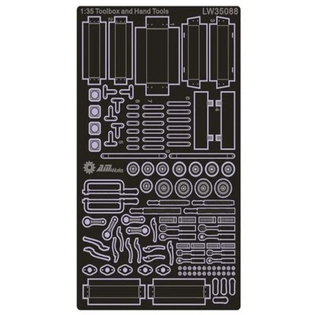 1/35 mechanics toolbox with scale modeling tools outline