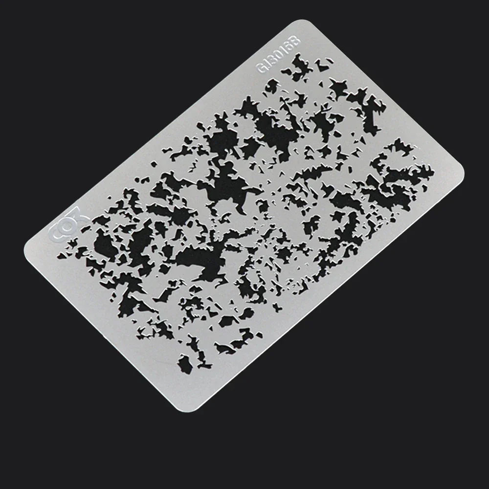 Silver rectangular camouflage stencil for streaking effects in scale modeling