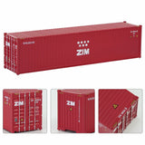 HO scale train model red ZIM shipping container with star logo