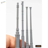 4pcs 1/35 gray plastic miniature pillars for scale modeling streetlights