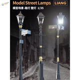4pcs 1/35 black gold streetlights for scale modeling dioramas