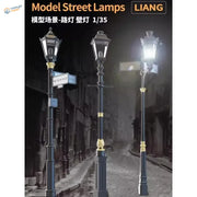 4pcs 1/35 black gold streetlights for scale modeling dioramas