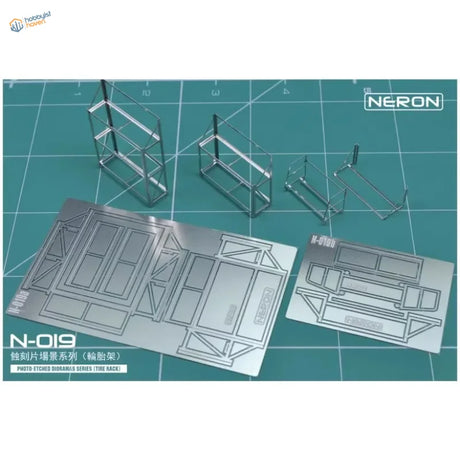 Neron silver photo-etched tire rack shelves, 1/64 miniature models