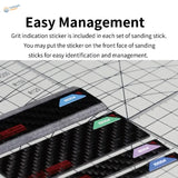 4pcs carbon fiber sanding plates with colored grit stickers