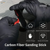 4pcs carbon fiber sanding plates with black sanding stick, red accents
