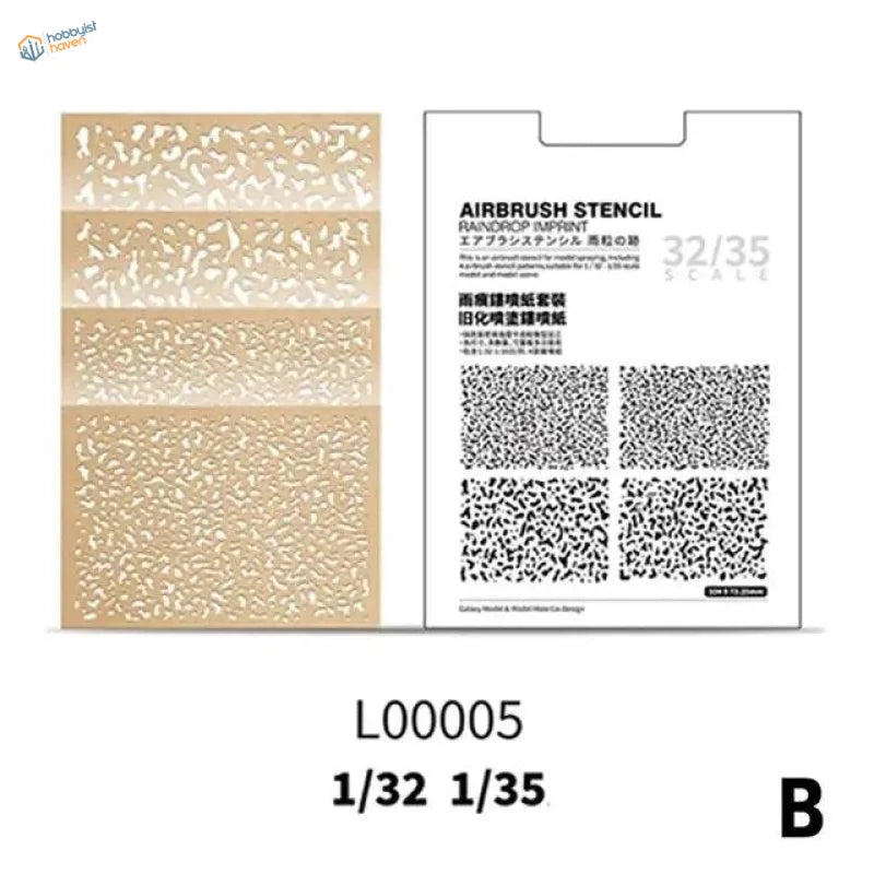 Beige craft paper marbling stencils with raindrop patterns for 1/32 1/35 models