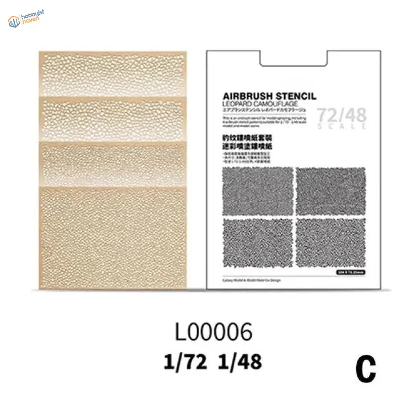 Leopard camouflage craft paper marbling stencil for 1/72 1/48 scale models