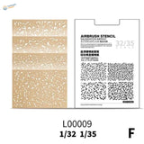 Beige craft paper marbling stencil with saltwater weathering for 1/32 1/35 models
