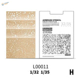 Gold craft paper marbling stencil with ambush camo for 1/32 scale