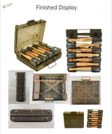 1/35 scale model German M24 grenade cases with olive green metal and wooden handles